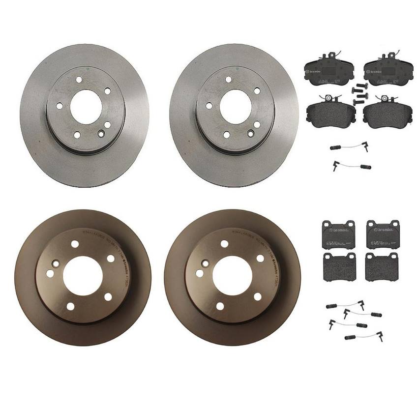 Mercedes Brakes Kit - Pads & Rotors Front and Rear (248mm/258mm) (Low-Met) 202423001264 - Brembo 1598032KIT